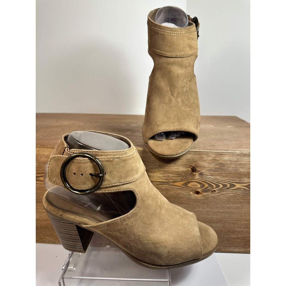 Vintage 7 Eight Alyssa Peep Toe Booties Boho Indie Sleaze Festival Y2K SZ 6.5M